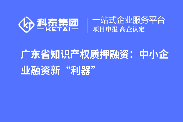 廣東省知識產權質押融資：中小企業融資新“利器”